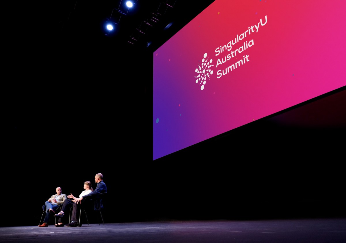 Backdrop cho sự kiện SingularityU Australia Summit