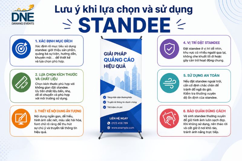 Lưu ý khi lựa chọn và sử dụng standee