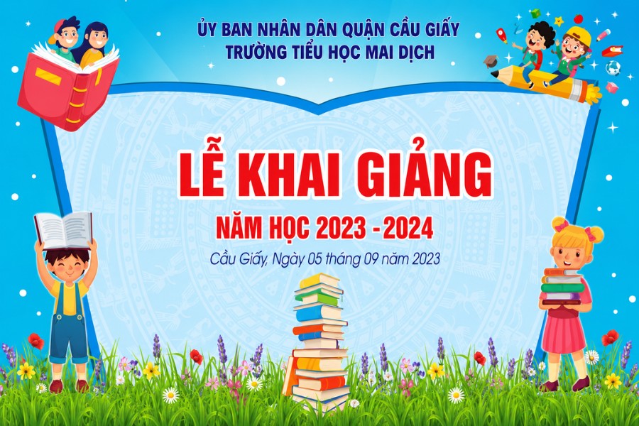 mẫu backdrop khai giảng ấn tượng cho năm học mới