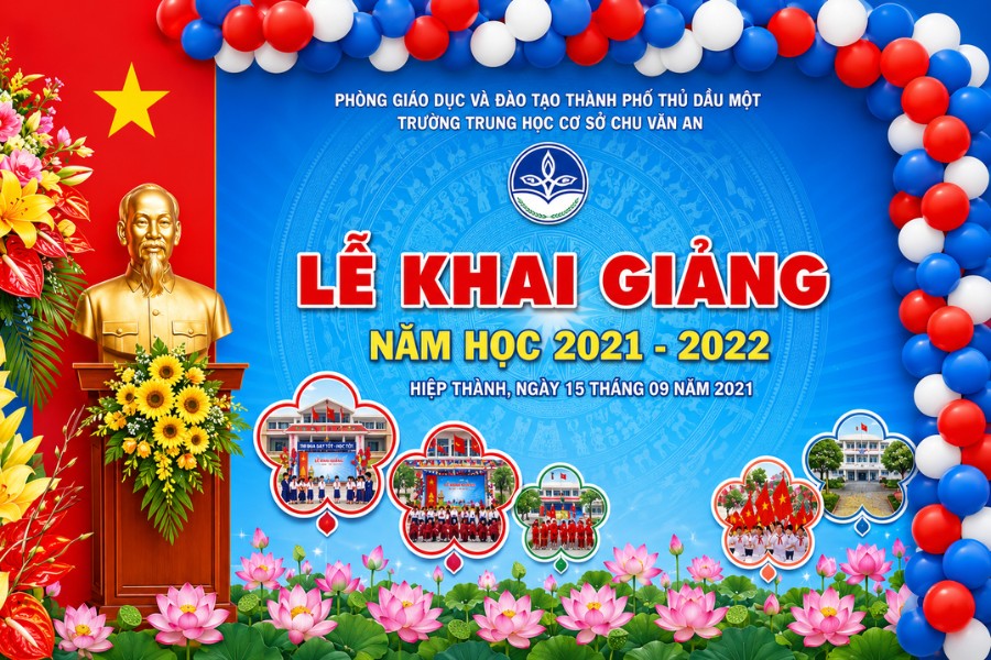 mẫu backdrop khai giảng ấn tượng cho năm học mới