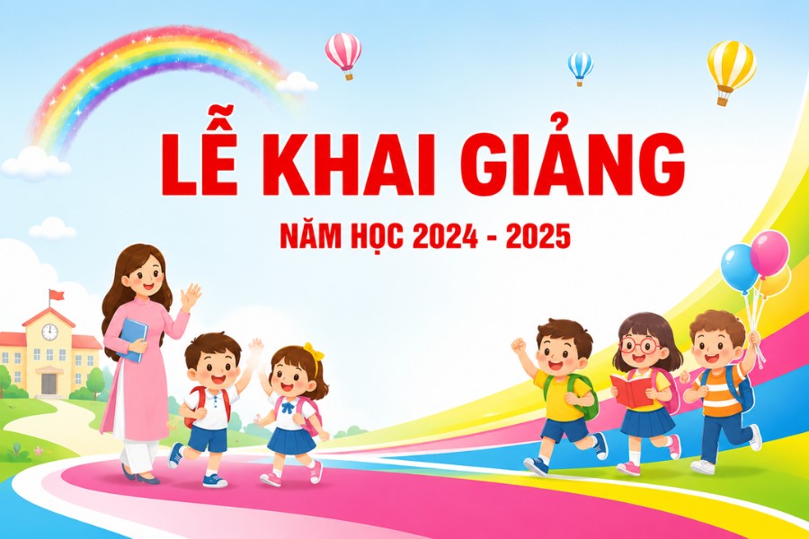 mẫu backdrop khai giảng ấn tượng cho năm học mới