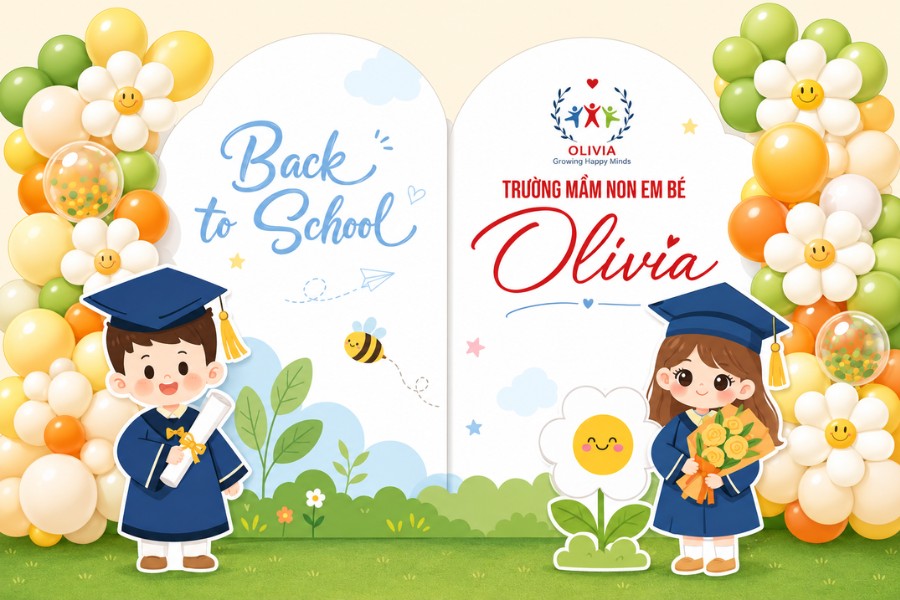 mẫu backdrop khai giảng ấn tượng cho năm học mới