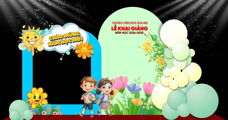 mẫu backdrop khai giảng ấn tượng cho năm học mới