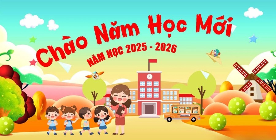 mẫu backdrop khai giảng ấn tượng cho năm học mới