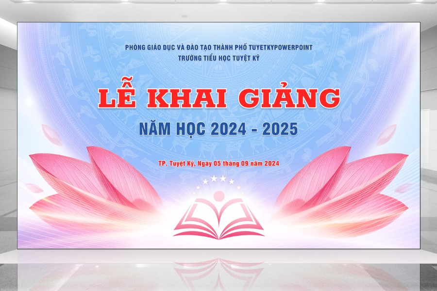 mẫu backdrop khai giảng ấn tượng cho năm học mới