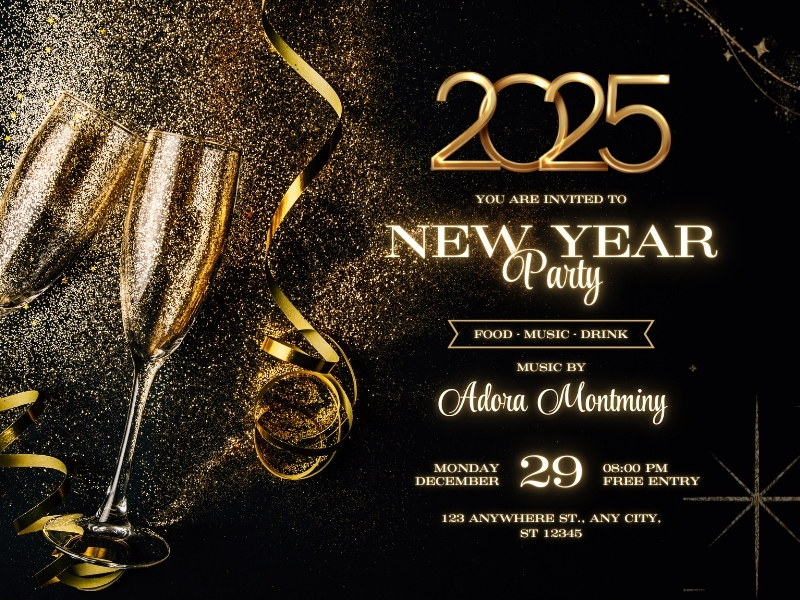 Mẫu thiệp mời Year End Party hiện đại mang nét tươi mới thể hiện phong cách năng động của doanh nghiệp 