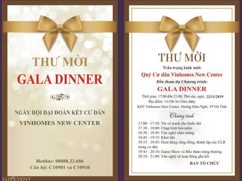 Thiệp mời Gala Dinner không chỉ cung cấp thông tin về địa điểm