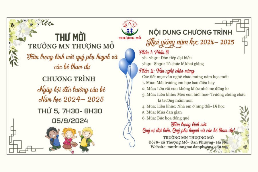 Mẫu giấy mời khai giảng cho năm học mới
