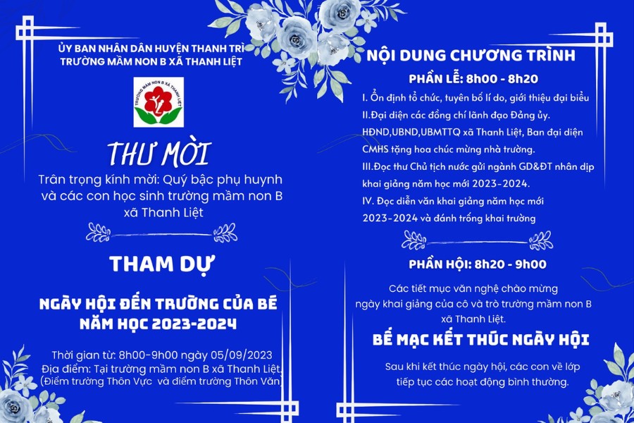 Mẫu giấy mời khai giảng cho năm học mới