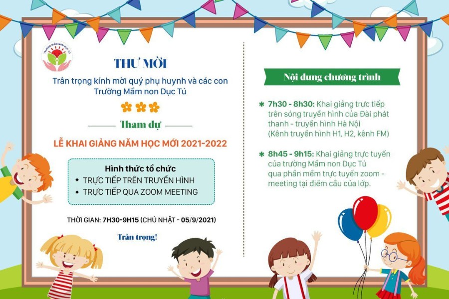 Mẫu giấy mời khai giảng cho năm học mới