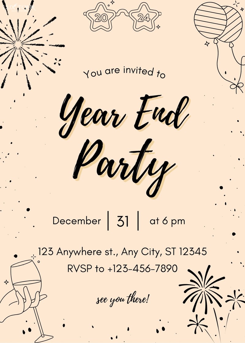 mẫu thiệp mời year end party mẫu thiệp mời year end party