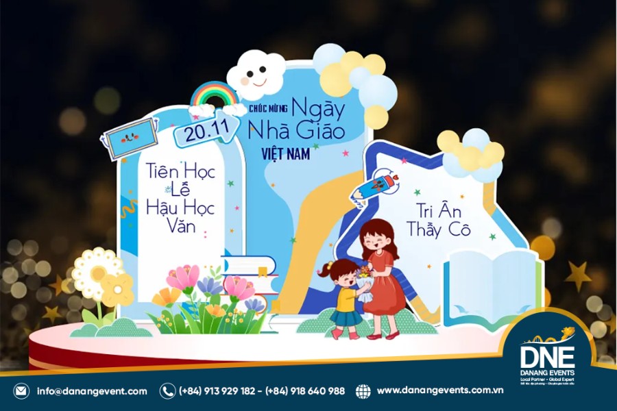 mẫu trang trí sân khấu 20/11